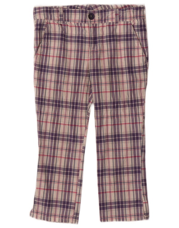 Calças Chino para meninas BENETTON 10-11 anos XL W28 L19 xadrez roxo