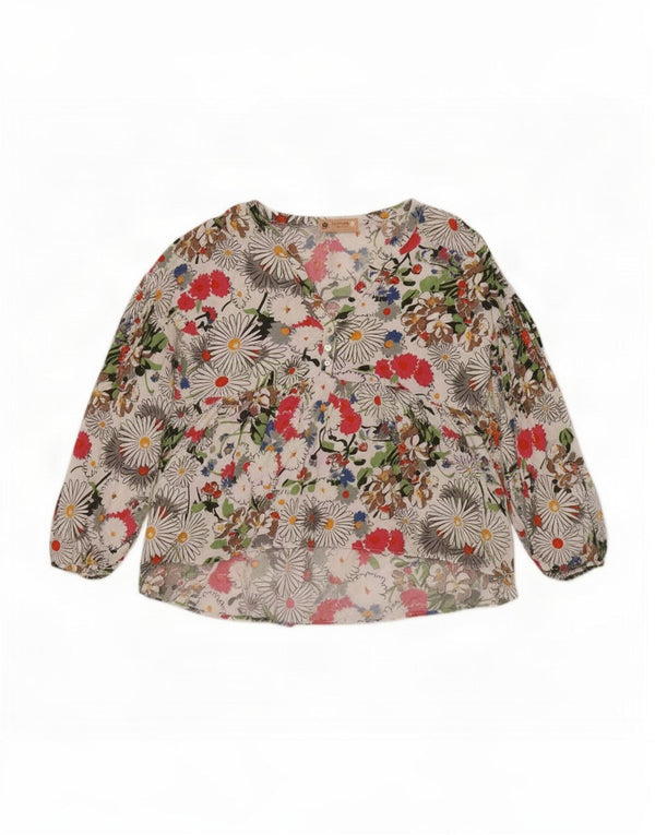 Zara Womens Trafaluc Blusa Top UK 16 Grande Multicolorido Floral