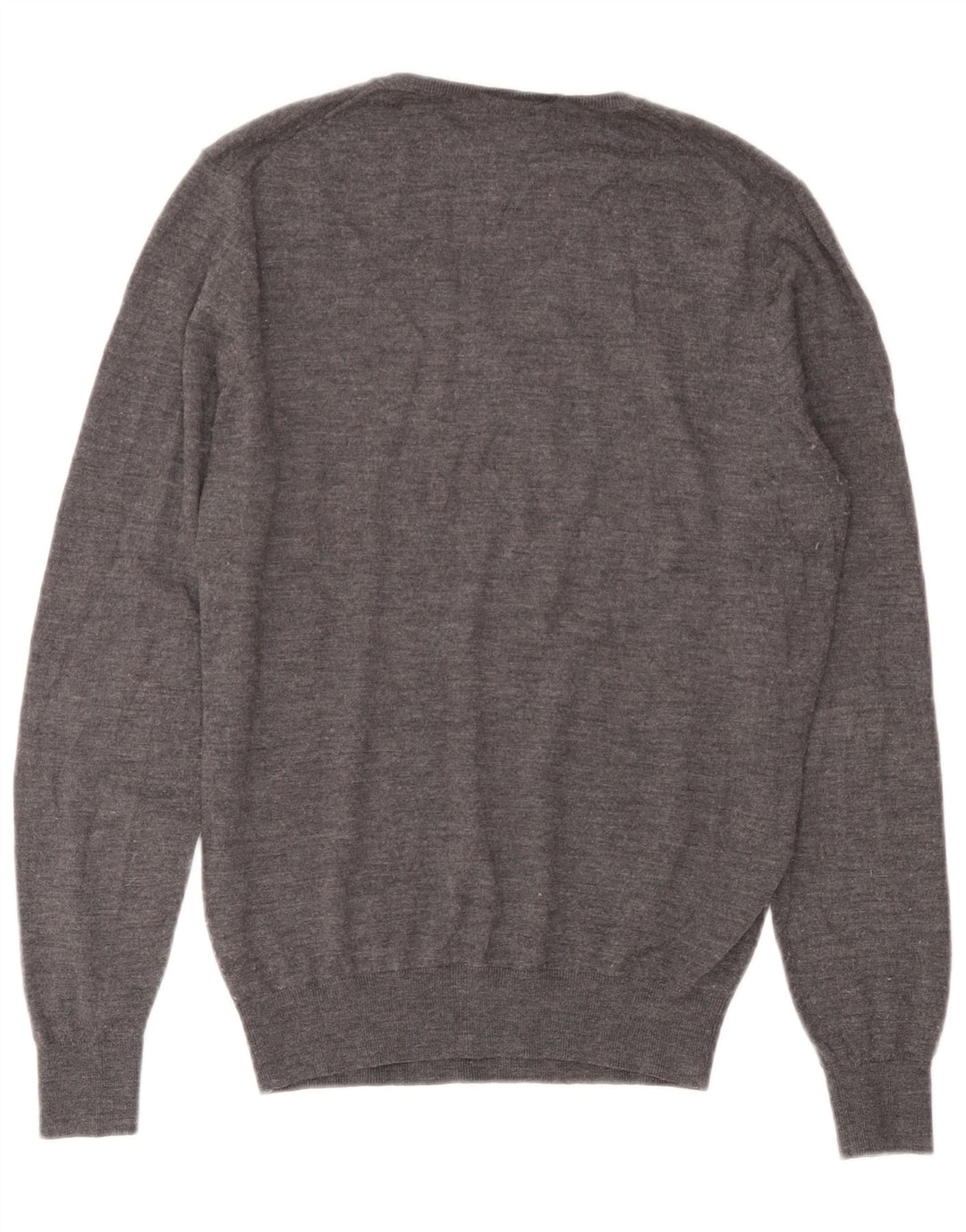 Suéter masculino Massimo Dutti com decote em V grande lã cinza