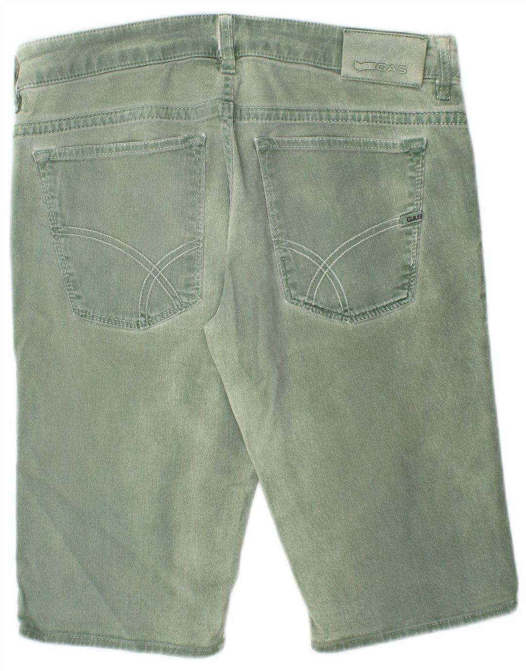 Shorts jeans masculino Gas W32 algodão verde médio