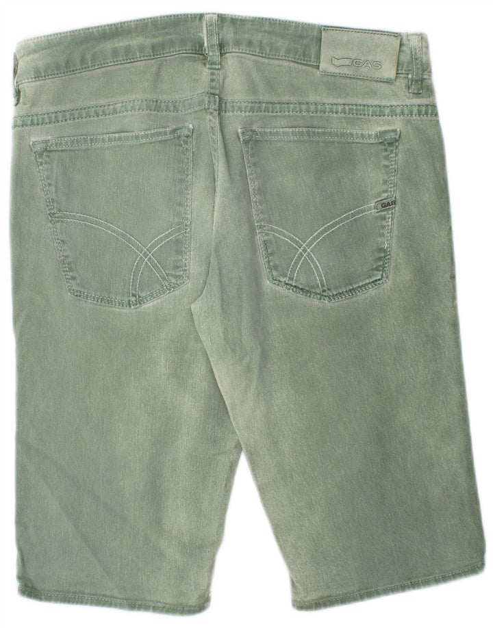 Shorts jeans masculino Gas W32 algodão verde médio