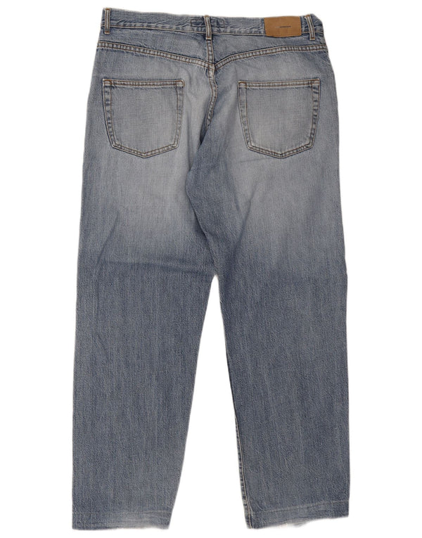 Zara Mens Straight Jeans EU 46 XL W36 L29 Azul Algodão
