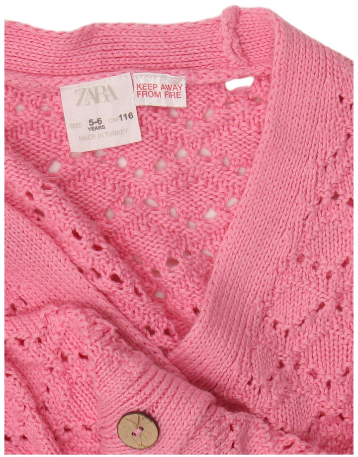 Zara Suéter Cardigan Meninas 5-6 Anos Rosa