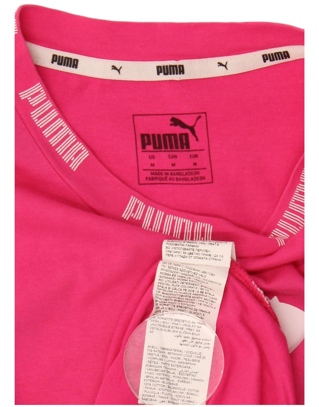 Puma Camiseta Feminina Graphic Top UK 14 Médio Algodão Rosa