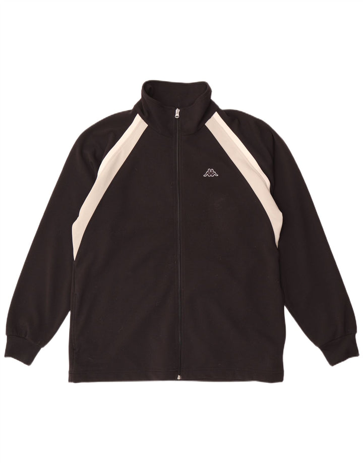 Kappa Mens Treino Top Jaqueta Grande Poliéster Colorblock Preto