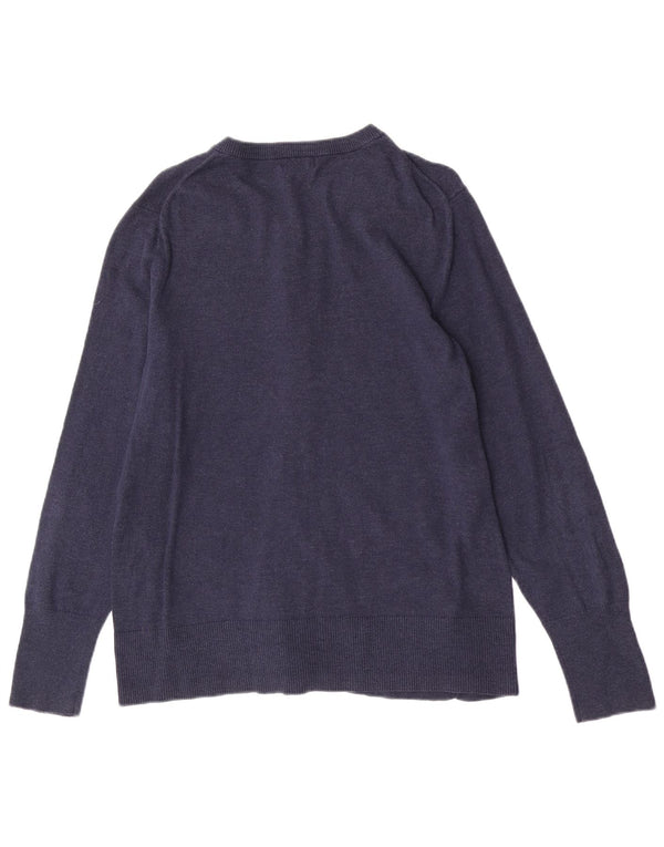 Suéter cardigã feminino Eddie Bauer de ajuste regular Reino Unido 14 grande azul marinho