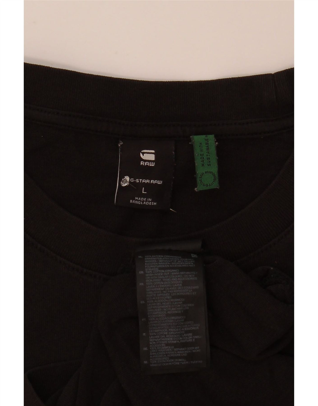 Camiseta masculina G-Star top grande algodão preto