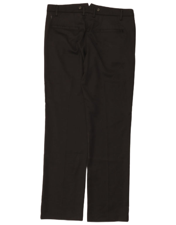 Calça casual reta masculina Benetton IT 50 grande W36 L35 poliéster preto