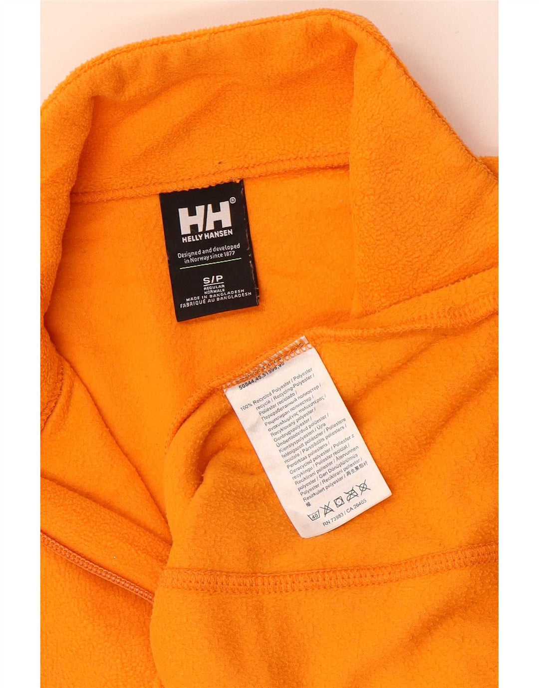Suéter masculino Helly Hansen com zíper e gola em lã, pequeno, laranja, poliéster