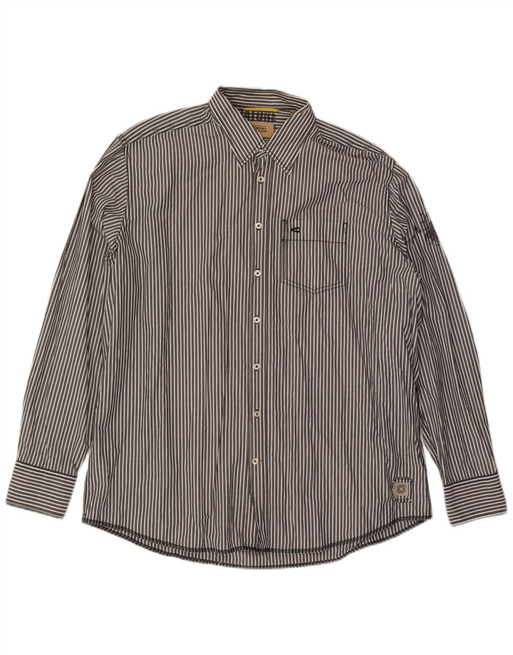 CAMEL ACTIVE Camisa masculina de ajuste moderno 2XL algodão listrado azul