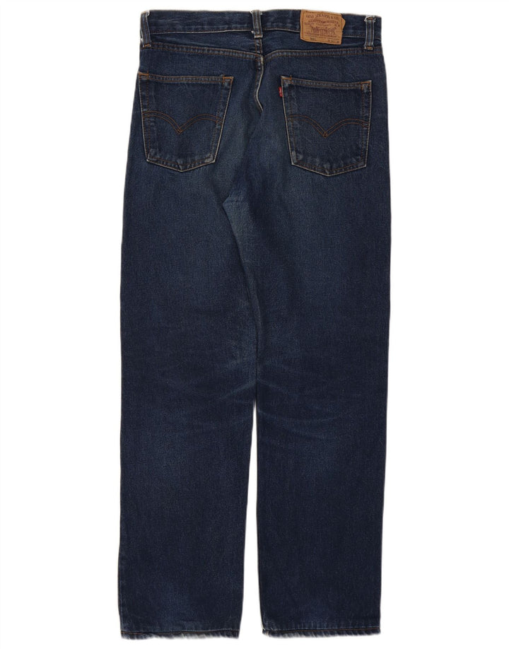 Levi's Masculino 501 Straight Jeans W33 L30 Azul Marinho Algodão