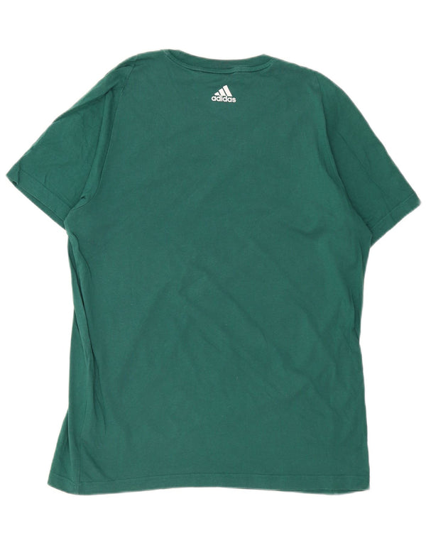 ADIDAS Mens Graphic T-Shirt Top Grande Algodão Verde