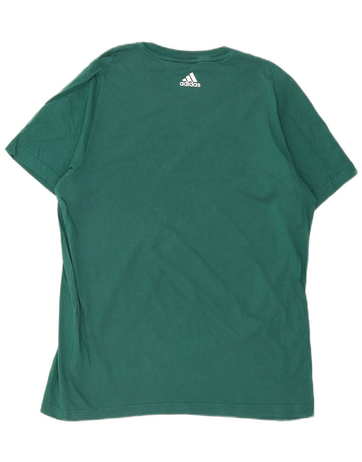 ADIDAS Mens Graphic T-Shirt Top Grande Algodão Verde