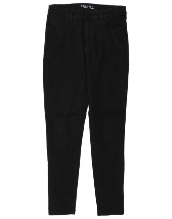 Calça casual skinny masculina Marks & Spencer UK 10 pequena W27 L29 preta