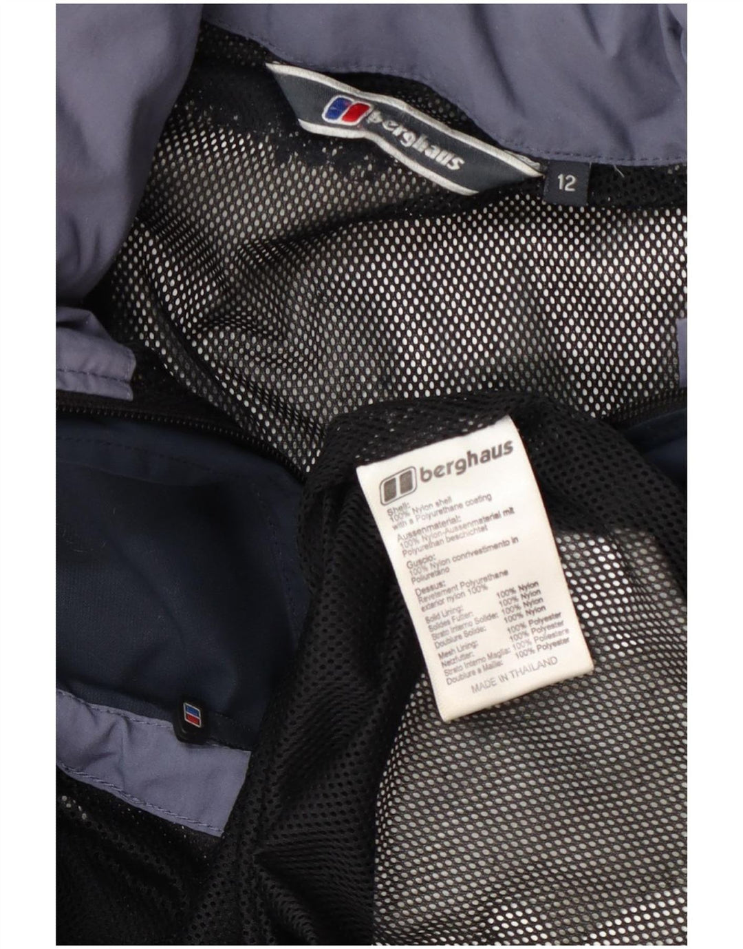 Jaqueta de chuva com capuz para meninos Berghaus 11-12 anos azul marinho nylon