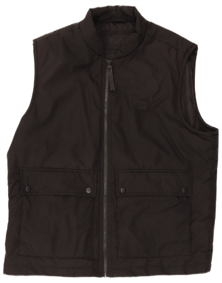 Jaqueta corta-vento masculina sem mangas Michael Kors Reino Unido 40 grande poliéster preto