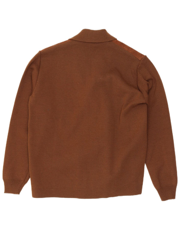 Suéter Cardigan Masculino Vintage Pequeno Marrom