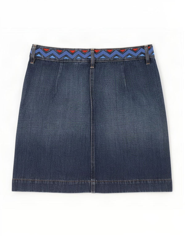 Saia jeans feminina Tommy Hilfiger 9-10 anos W27 algodão geométrico azul marinho