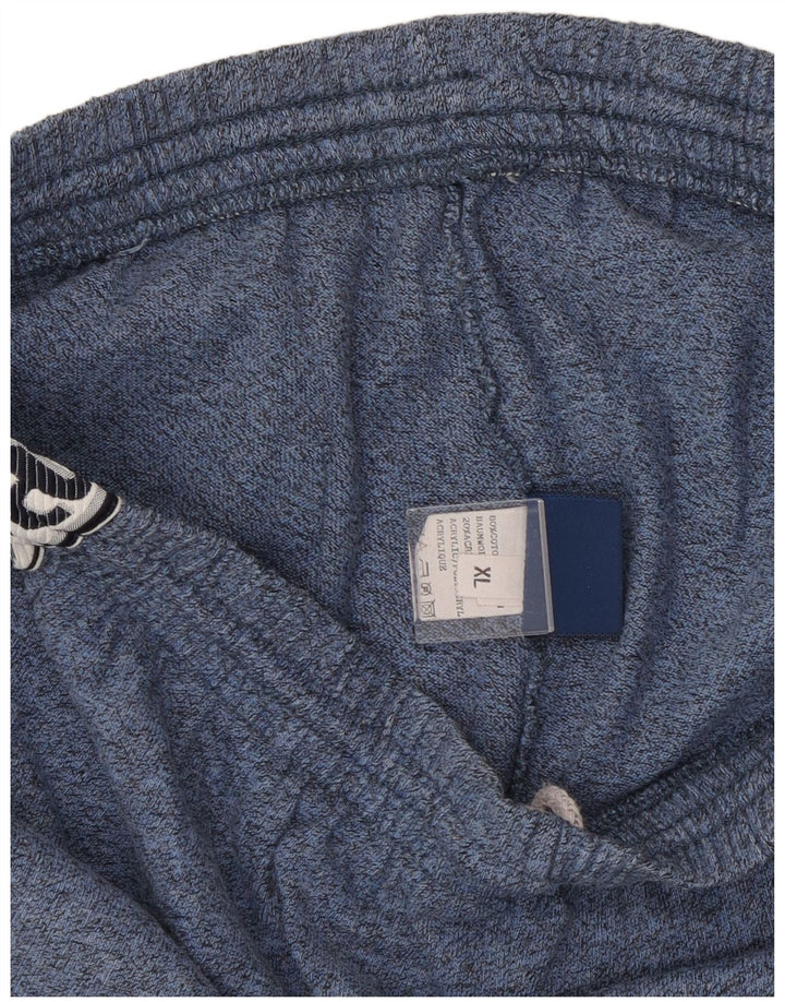 Shorts esportivos gráficos masculinos ASICS XL algodão manchado azul