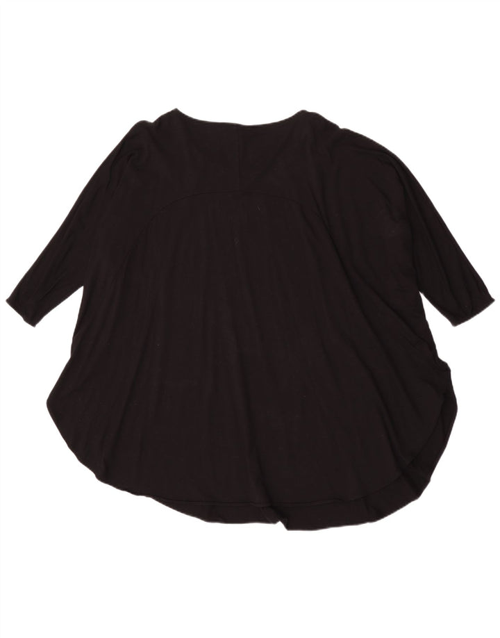 Túnica feminina Cos manga 3/4 oversized Reino Unido 14 viscose preta média