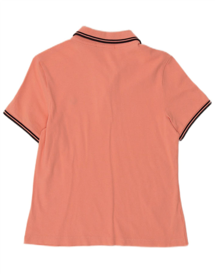 Camisa polo feminina Fred Perry Reino Unido 12 algodão rosa médio