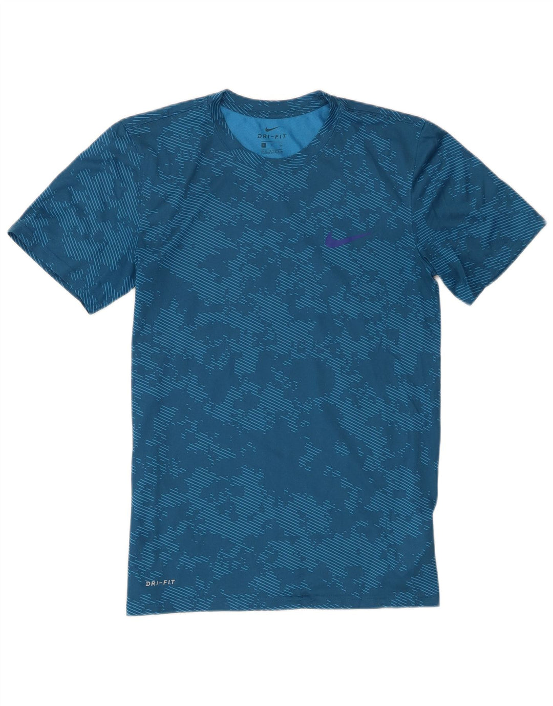 Camiseta Nike Masculina Dri Fit Top Pequeno Poliéster Camuflado Azul