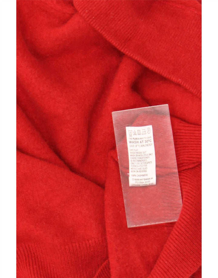 Suéter feminino Marks & Spencer com gola tartaruga e gola redonda Reino Unido 16 grande vermelho