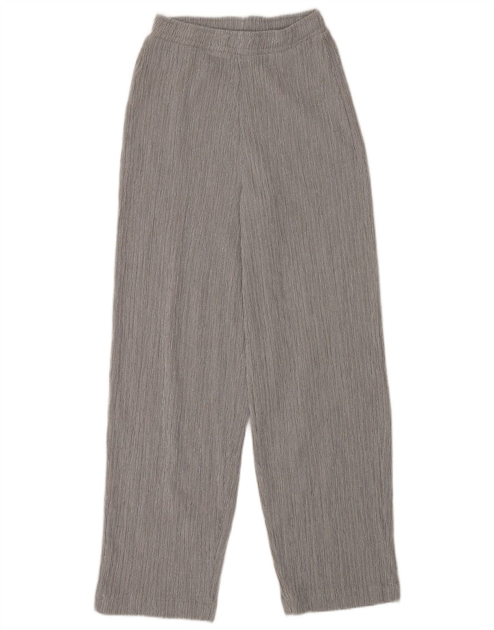 Zara Calça feminina casual folgada pequena W26 L29 poliéster cinza