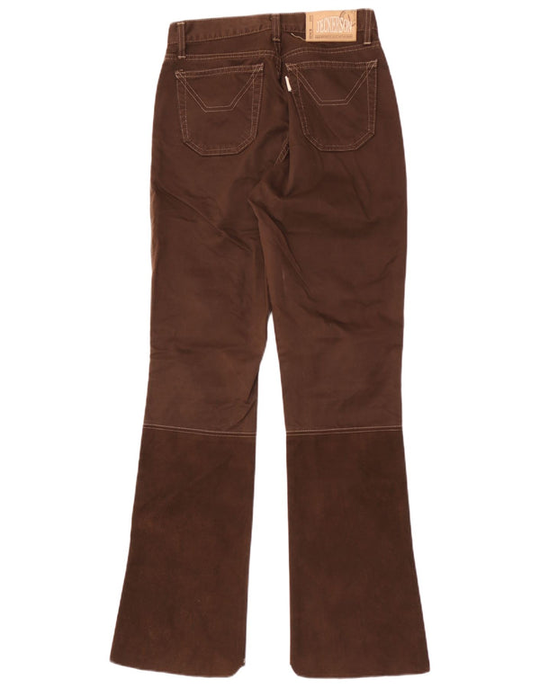 Calça casual feminina Jeckerson Bootcut W26 L32 algodão marrom