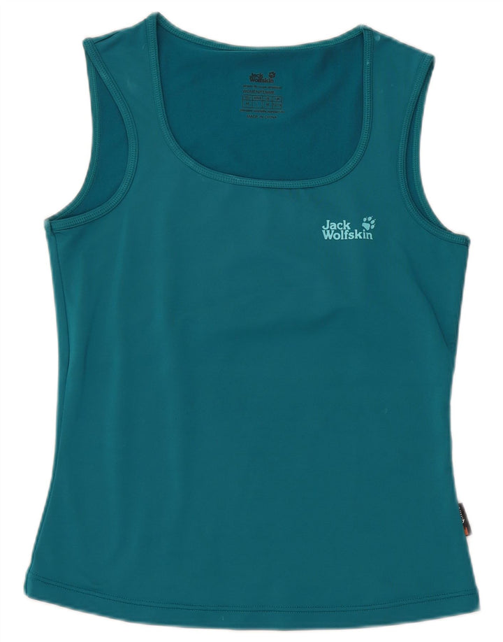 Top colete feminino JACK WOLFSKIN Reino Unido 12/14 azul médio