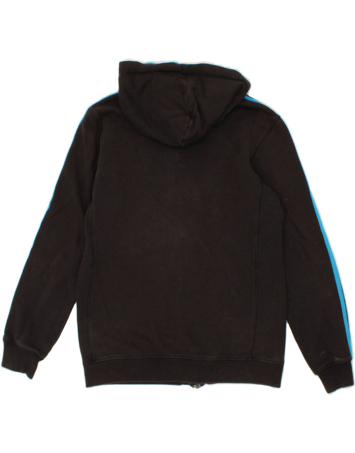 ADIDAS Mens Zip Hoodie Suéter Médio Algodão Preto