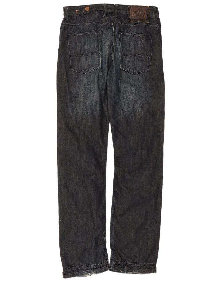 Jeans retos masculinos Superdry W34 L34 algodão azul marinho