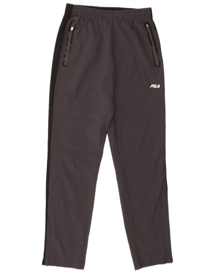 Calça de treino masculina Fila cinza médio colorblock poliéster