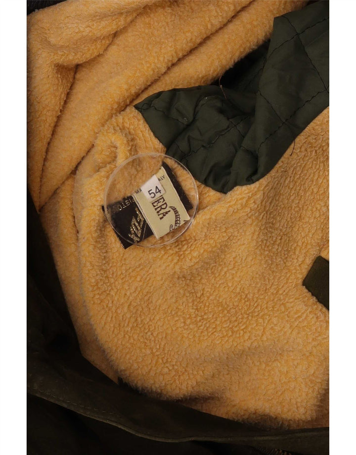 Jaqueta de camurça masculina vintage IT 54 2XL couro cáqui