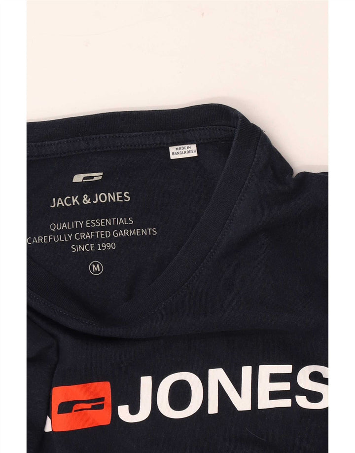 Camiseta gráfica masculina Jack & Jones Top médio azul marinho