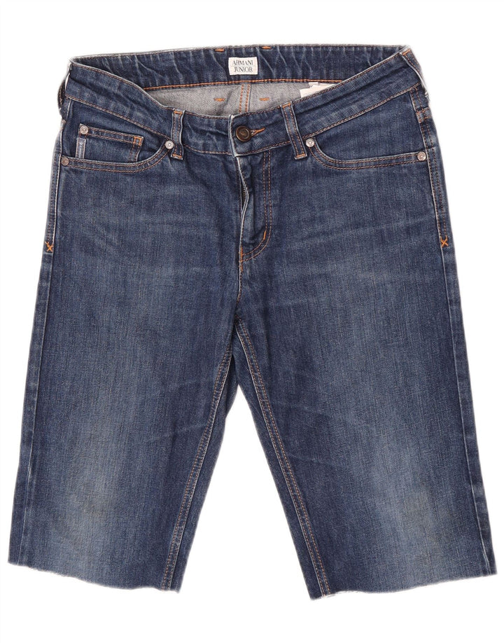 Shorts jeans Armani Junior para meninos 15-16 anos W29 azul algodão