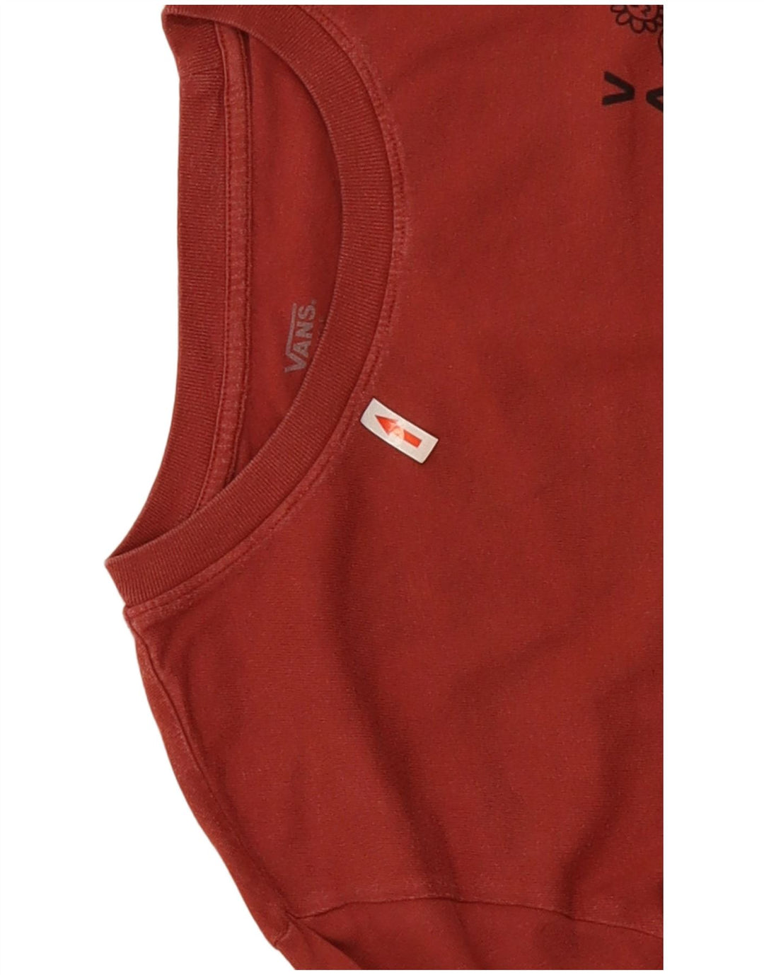 Vans Mens Graphic Top Manga Longa Grande Algodão Vermelho