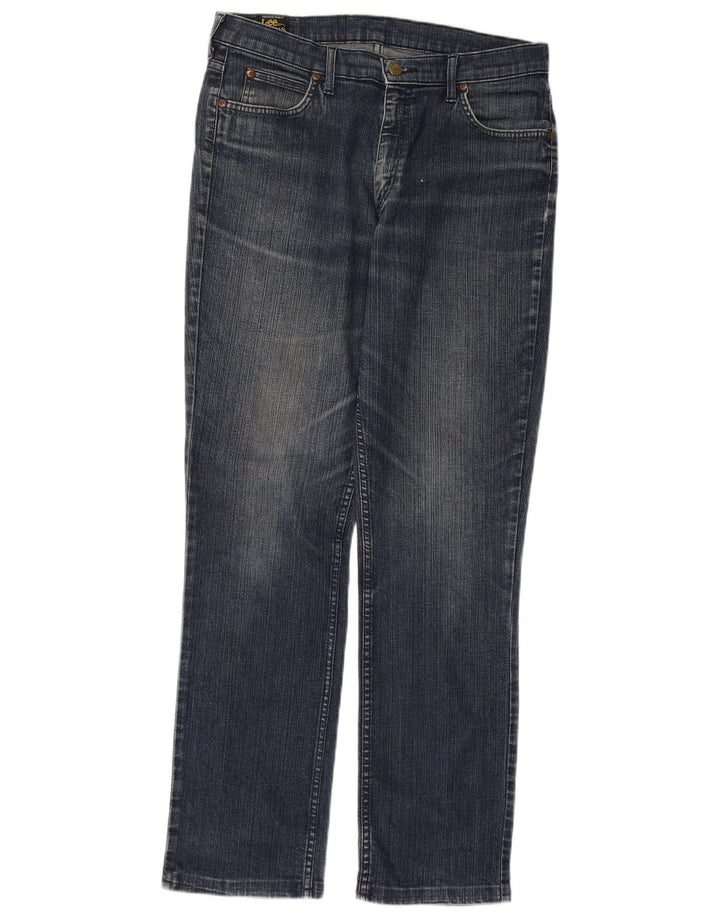 LEE Womens Straight Jeans W34 L31 Blue Cotton