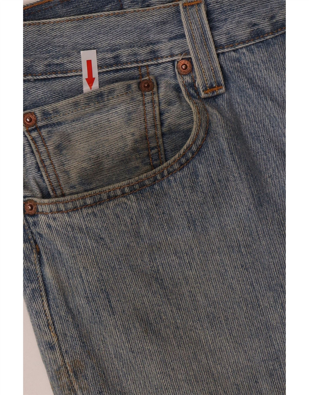 Jeans retos masculinos Levi's W34 L32 algodão azul