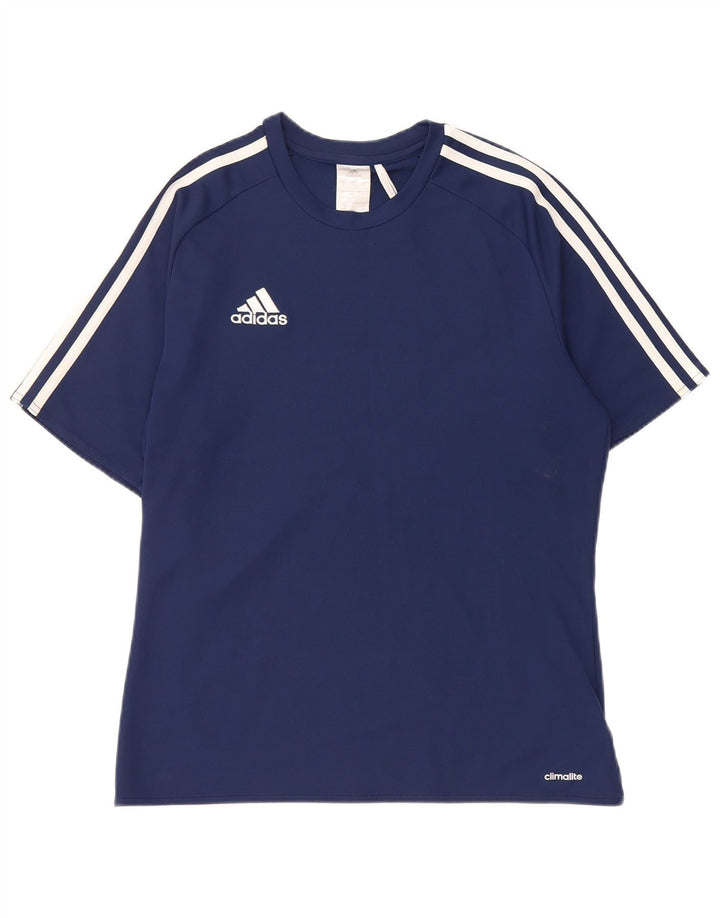 Camiseta masculina Adidas Climalite Top pequeno azul marinho poliéster