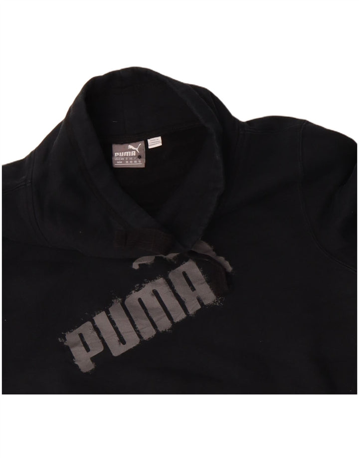 Puma feminino gráfico moletom jumper UK 12 médio preto