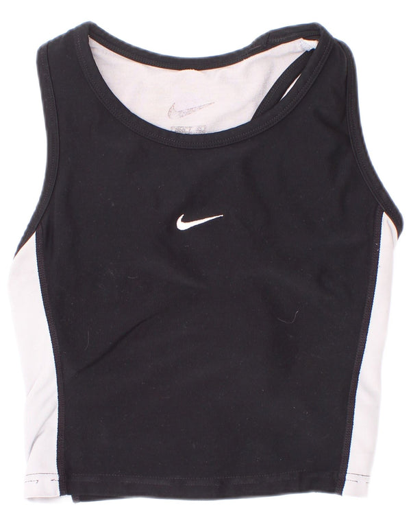 Top Nike Girls Dri Fit Crop Vest 8-9 Anos Preto Colourblock