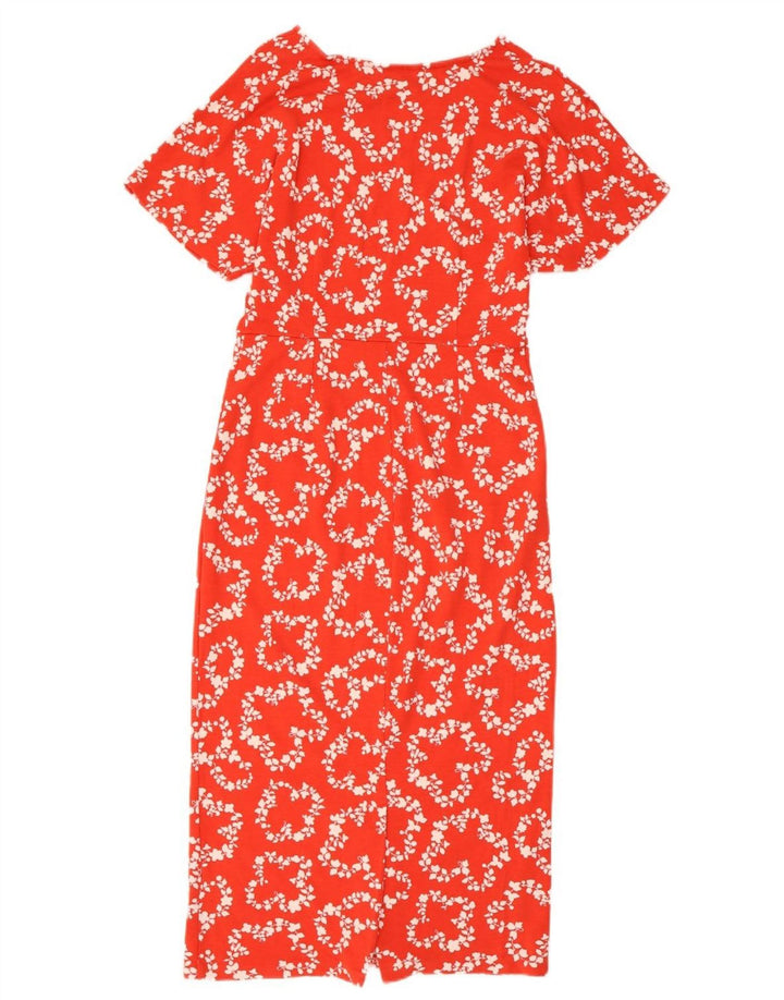 Vestido feminino Boden com bainha UK 12 viscose floral vermelha média