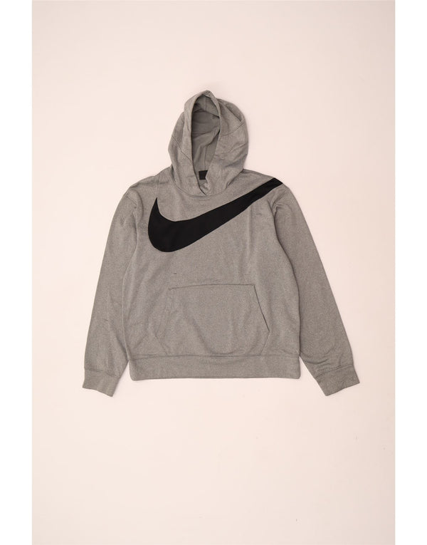 Nike Mens Dri Fit Graphic Hoodie Jumper Médio Cinza Flecked Sports