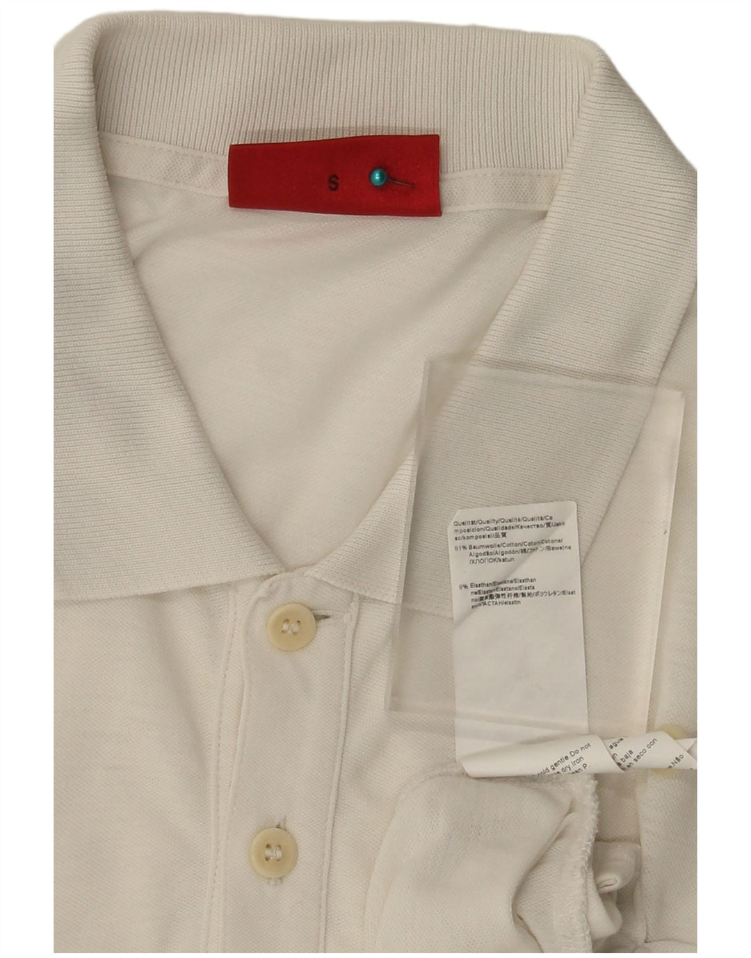Camisa polo masculina Hugo Boss pequena algodão branco