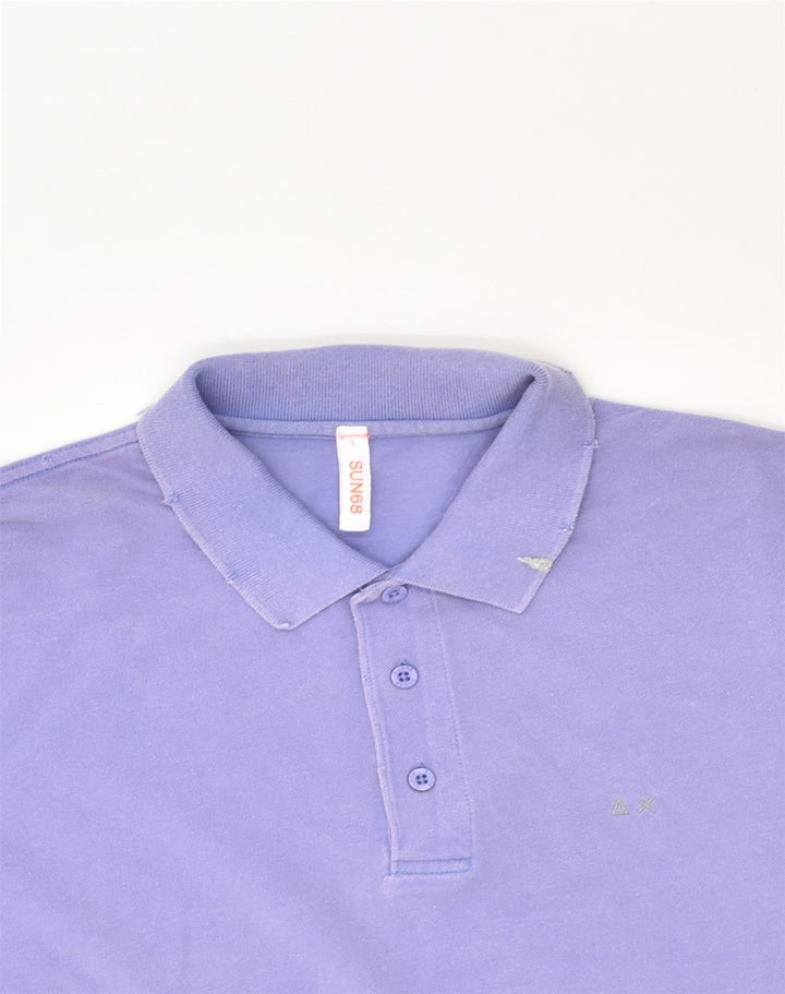 SUN68 Mens Polo Shirt Large Purple Cotton | Vintage Sun68 | Thrift | Second-Hand Sun68 | Used Clothing | Messina Hembry 