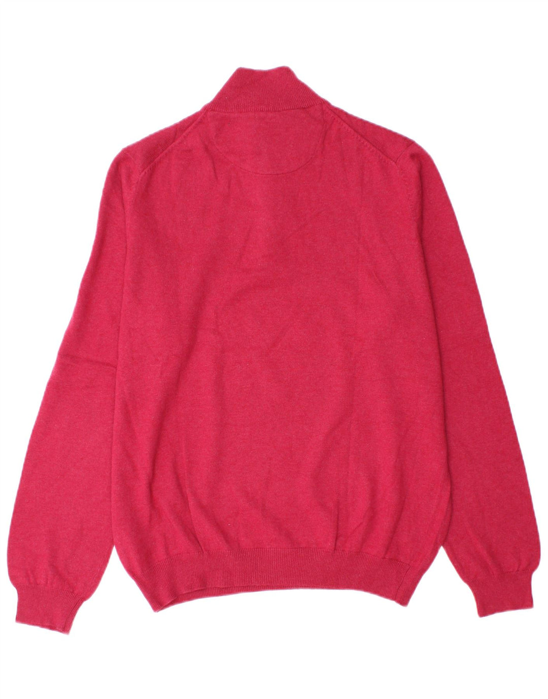 Suéter masculino Massimo Dutti com zíper e gola alta de algodão rosa médio
