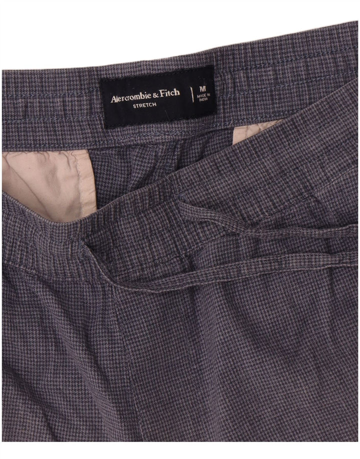 Shorts Chino feminino Abercrombie & Fitch médio W32 azul marinho Houndstooth