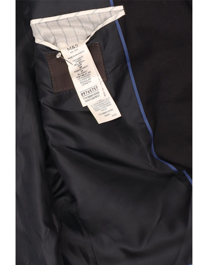 Jaqueta blazer masculina de 2 botões Marks & Spencer Reino Unido 38 azul marinho médio