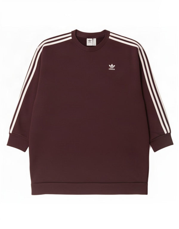 Adidas feminino oversized moletom jumper vestido reino unido 12 médio borgonha